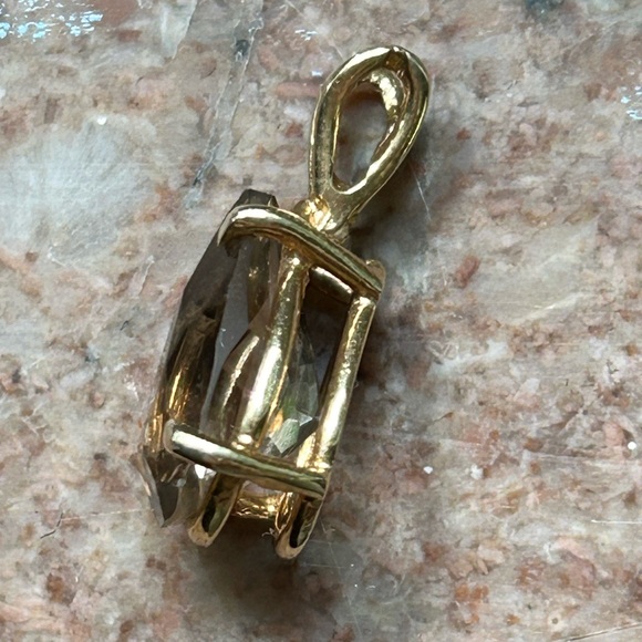 Smoky Topaz 10k Gold Pendant - Picture 2 of 11